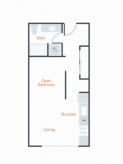 a floor plan of a room with a bed and a closet